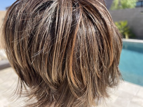 Torino Wig by BelleTress | Heat Friendly Synthetic Color Dark Brown HL - Picture 9 of 13