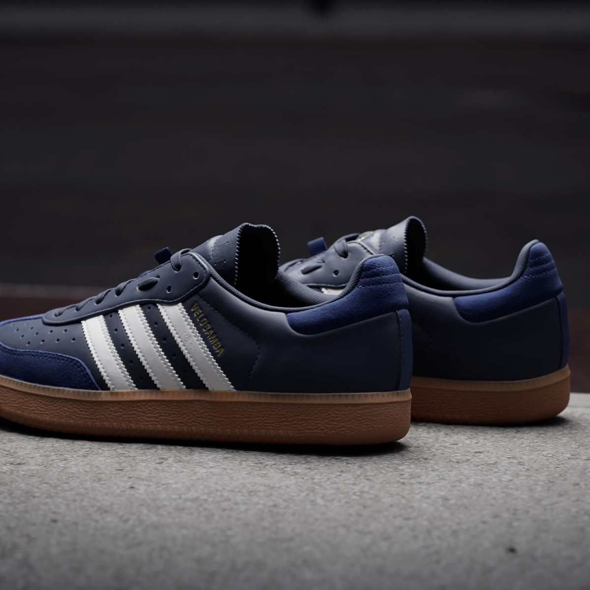 adidas ☆ Velosamba Leather 'Legend Ink Gum' Adidas Legend Ink Velosamba Leather Cycling Shoes Sneakers