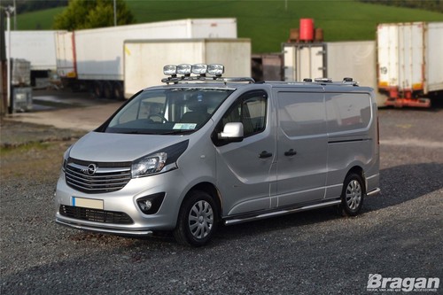 Side Bars Tapered Ends + 4 Step Pads To Fit Renault Trafic LWB 2014 - 2022 Van - Picture 9 of 9