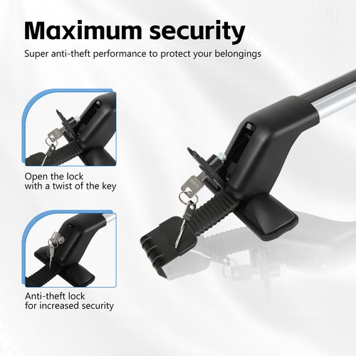 For Volvo S40 S60 S80 V40 43" Roof Rack Cross Bars Luggage Cargo Carrier + Lock - Picture 4 of 17