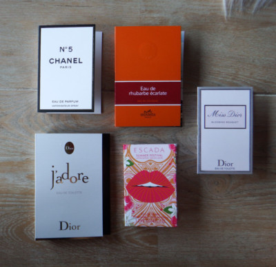 Damen Parfum Spray Proben 5x verschiedene(Dior,Hermes,Escada,Chanel)
