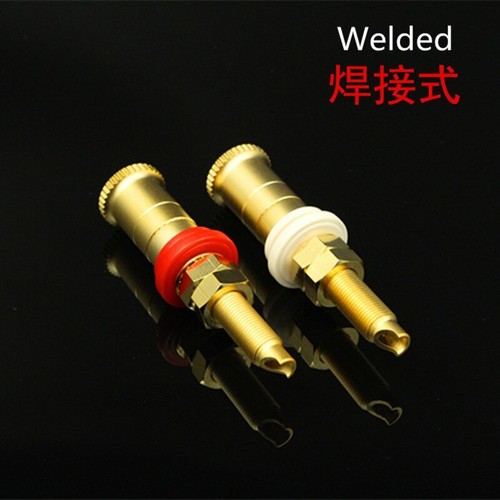 4x Sand-Plated Gold Silver Red Copper Wiring Long Short Binding Post for Speaker - Picture 12 of 29
