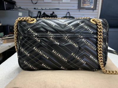 Gucci x Balenciaga Hacker Project GG Small Black Marmont Bag