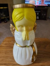 Christmas Blonde Angel 11" Blow Mold Tabletop Desk Decor Lights Up New NWT