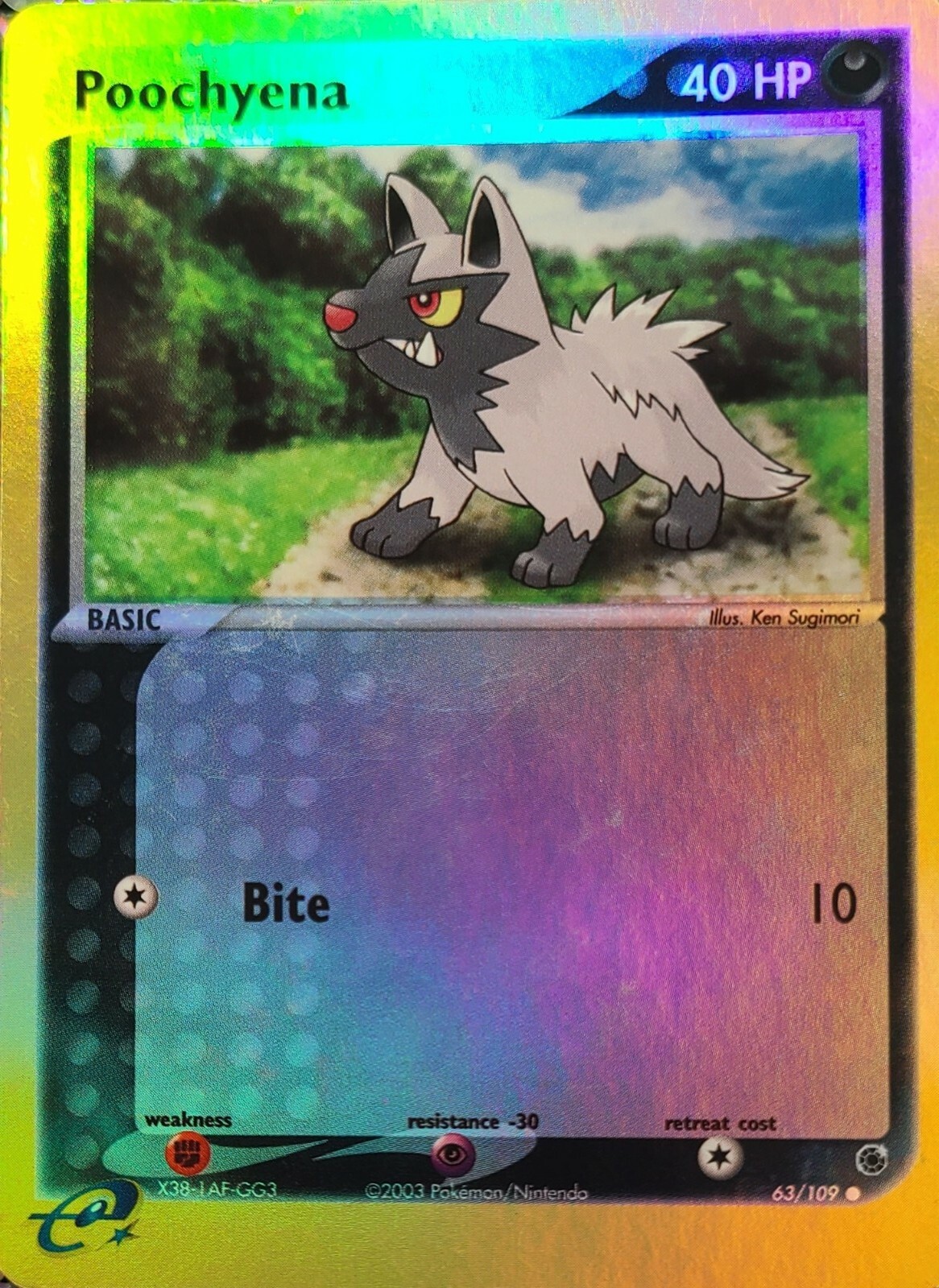 Poochyena - 63/109 - Reverse Holo - Pokemon EX Ruby and Sapphire NM