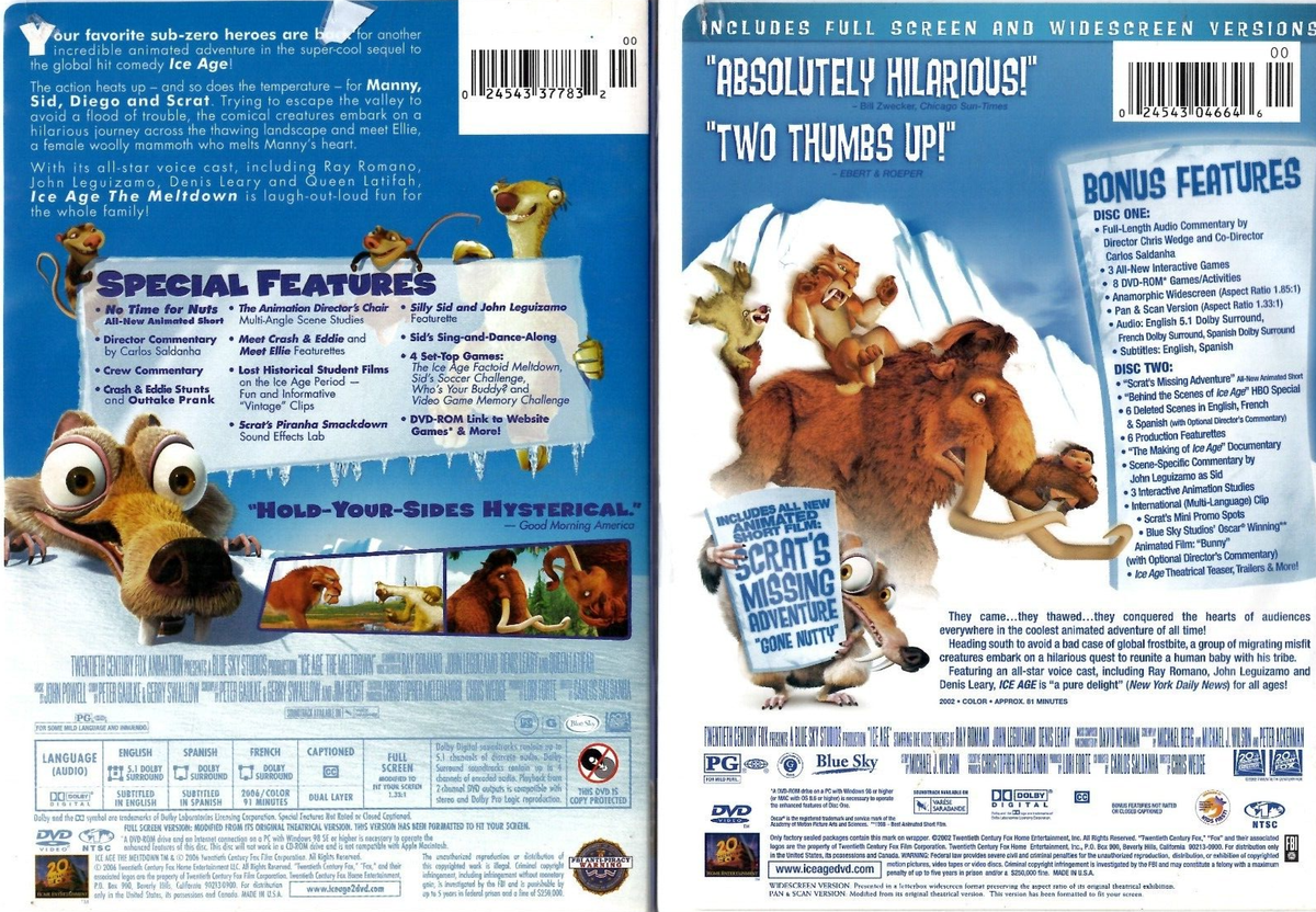 ICE AGE/ICE AGE THE MELTDOWN, RAY ROMANO, JOHN LEGUIZAMO, DENIS