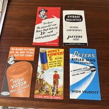 5 Original Peters Rifled Slug Trifold Sales Brochures Rifled Trap Skeet Loads