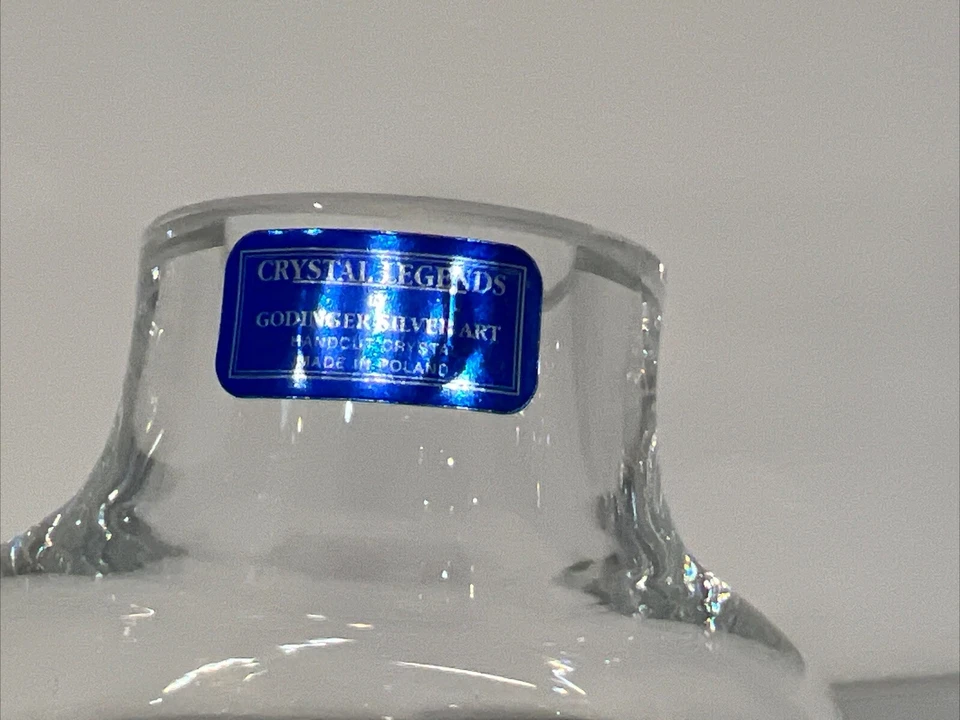 Set Of 3 Vase Made In Poland Crystal Legends By GodingerSilver Art Handcut Clear - Image 3 of 4