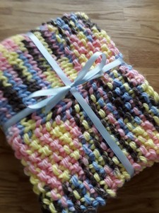 multi coloured baby blanket
