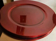 BED BATH & BEYOND  ENAMEL PLATES CHARGERS SET OF 7-USED 