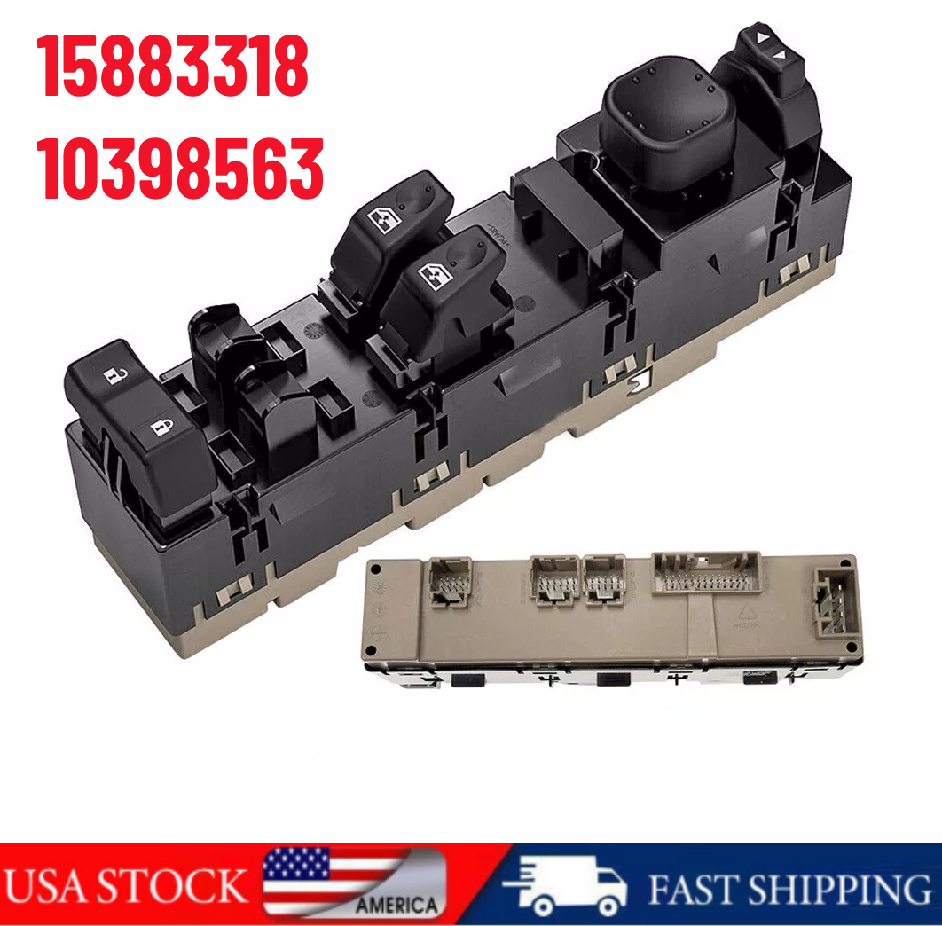 Power Window Switch Driver Side Left Black for Chevy GMC 15883318 10398563