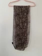 Cejon Accessories 100% Silk Scarf Brown Snake Print