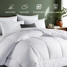 All Season Down Alternative Comforter Duvet Insert with Grid