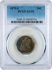 1875-S Seated Liberty 20C PCGS AU53 Silver Twenty Cent Coin Toned