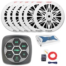 Metra Bluetooth Boat and Controller, 6x 8" Speakers, 6-Channel Amplifier, Kit