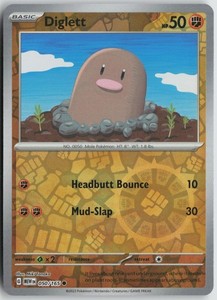 Diglett 050/165 Reverse Holo Common SV: Scarlet & Violet 151