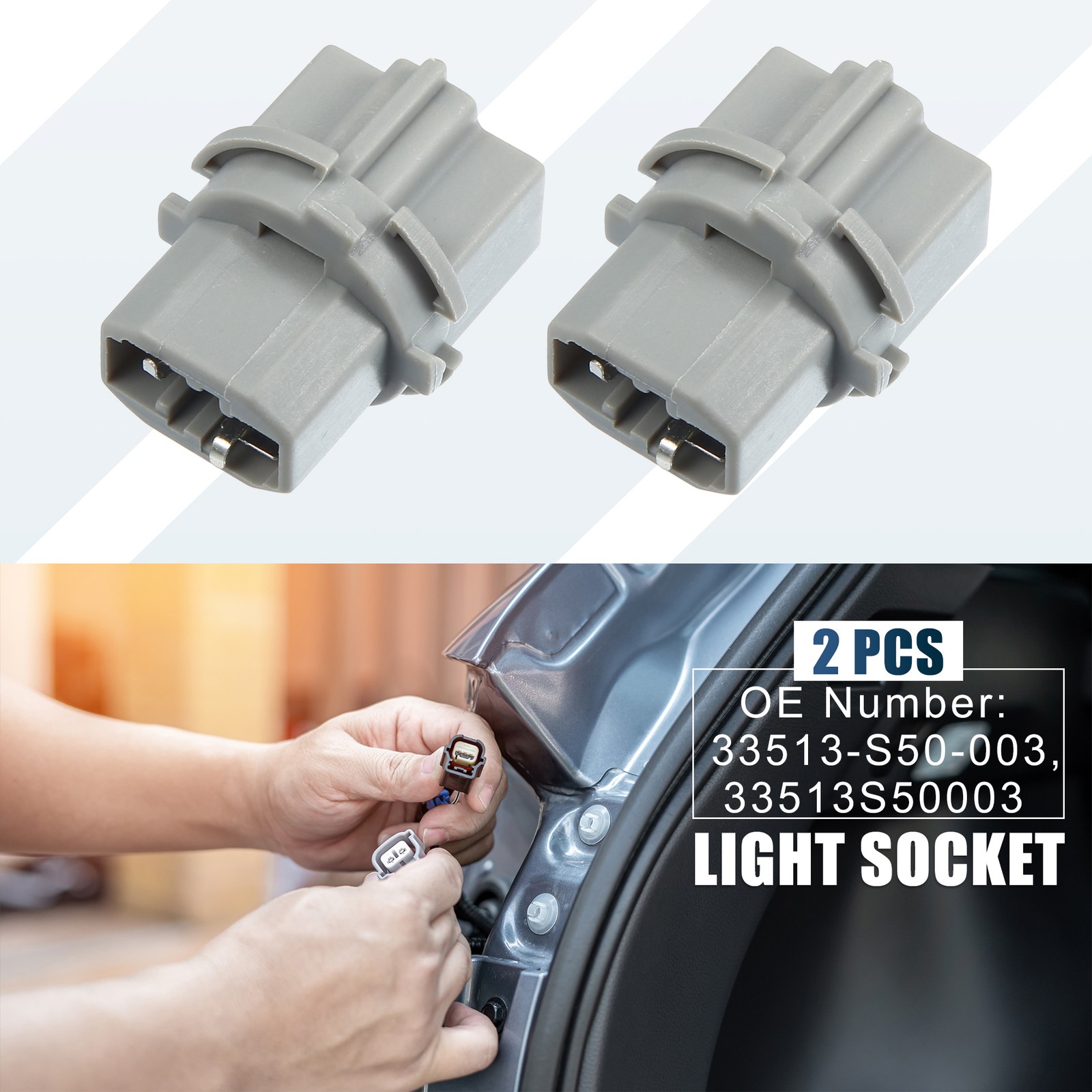 2pcs Backup Reverse Light Bulb Socket 33513-S50-003 for Honda Civic 1999-2014