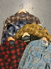 VTG 60s-70s Pendleton Board Shirt LOT of 6 Shadow Plaid