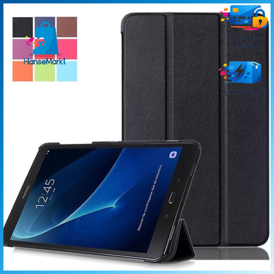 Hülle Ultra Slim PU Leder Schwarz für Galaxy Tab A6 10,1 Zoll Schutzhülle