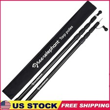 Telescoping Tarp Poles Adjustable Lightweight Waterproof Tent Support 2 Pack New