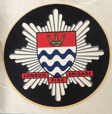  LONDON FIRE BRIGADE GLC Feuerwehrhelm Abzeichen 1965-86