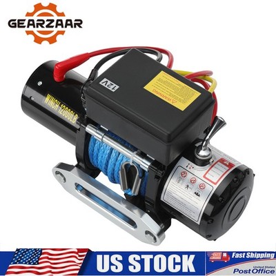 12000LBS Electric Winch 12V Synthetic Cable Truck Trailer Towing Synthetic Cable