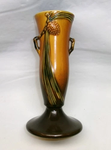 Roseville Pinecone Bud Vase 705-9 Beautiful Vintage Pottery Vase
