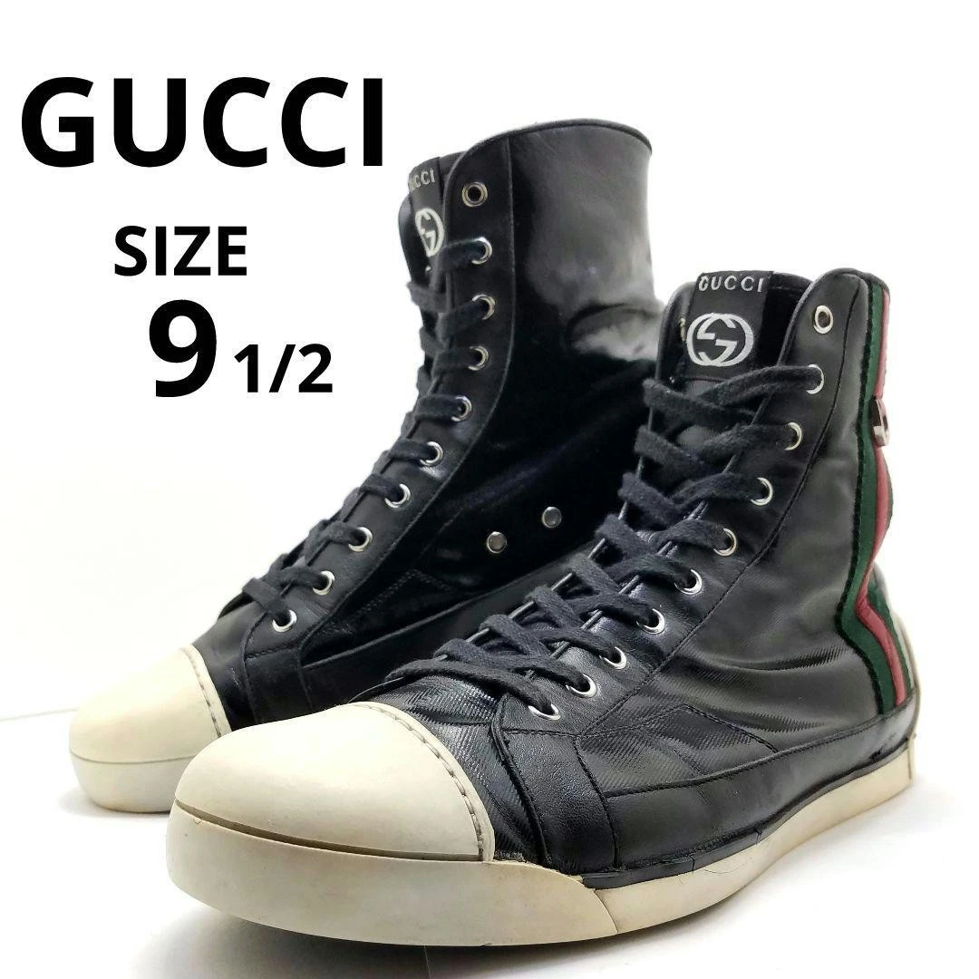 Baskets montantes homme 10,5 US Gucci noir taille 9,5G Sherry Line
