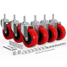 Mysit 2.5 inch Creeper Wheels Heavy-Duty M8 Threaded Swivel Caster Wheel 6... 