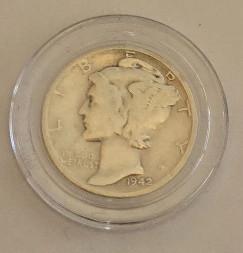 1942 S Mercury Silver Dime - BU In Capsule 90% Silver
