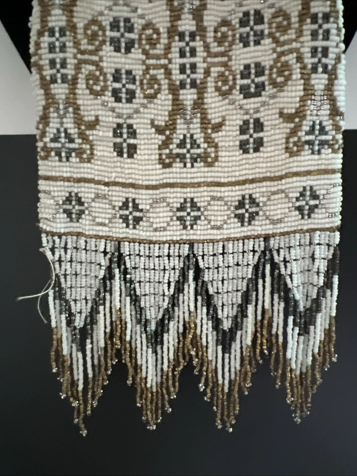 Cartera Bolso Art Deco Antigua Francesa Años 20 Corte Acero Micro Cuentas Foto 3 de 4