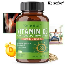 Vitamin D3 Supplement Promotes Strong Bones Immune Health Mood Support 30-120 CT