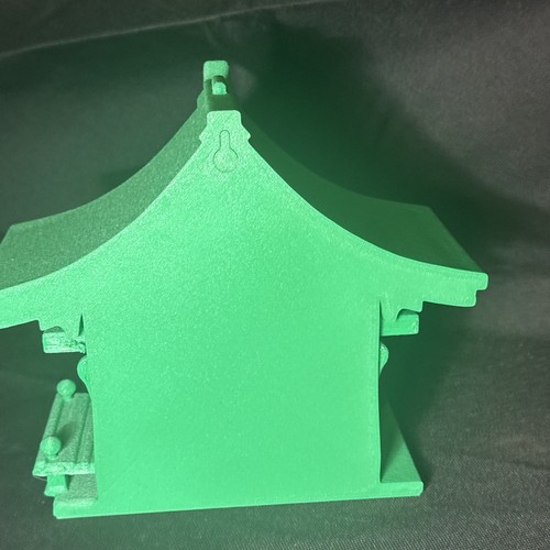 Japanese Bird House Green Dojo & Feeder 5 X 4 Inch Easy Mount To Fence Or Tree - Picture 3 of 7