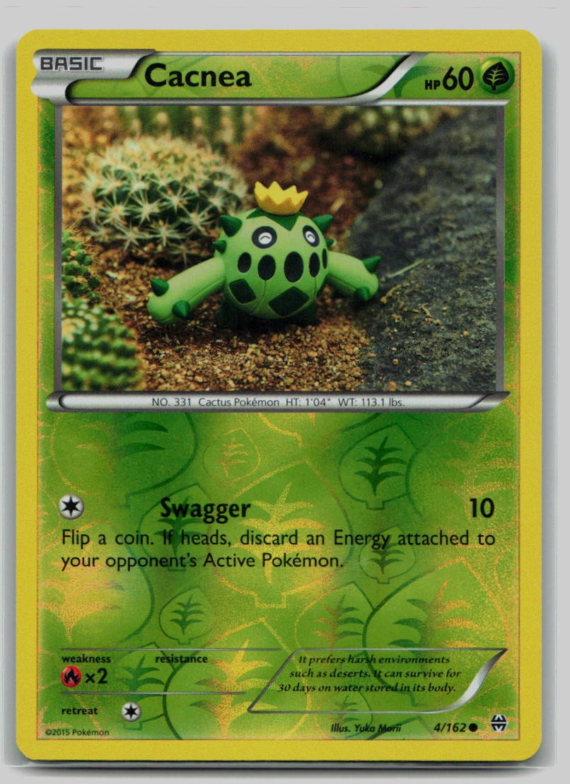 Pokemon TCG Cacnea XY - BREAKthrough 4/162 Reverse Holo LP