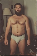 Bearded Beefcake Male Risque Model 4x6 Photo