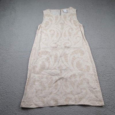 Kenar Shift Dress Women Size 4 Beige Abstract 100% Linen Sleeveless | eBay Kenar Shift Dress Women Size 4 Beige Abstract 100% Linen Sleeveless | eBay