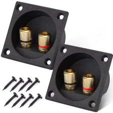 Facmogu 2PCS 2.2 Inch Square 2-Way Speaker Box Terminal Cup with Banana Plugs...