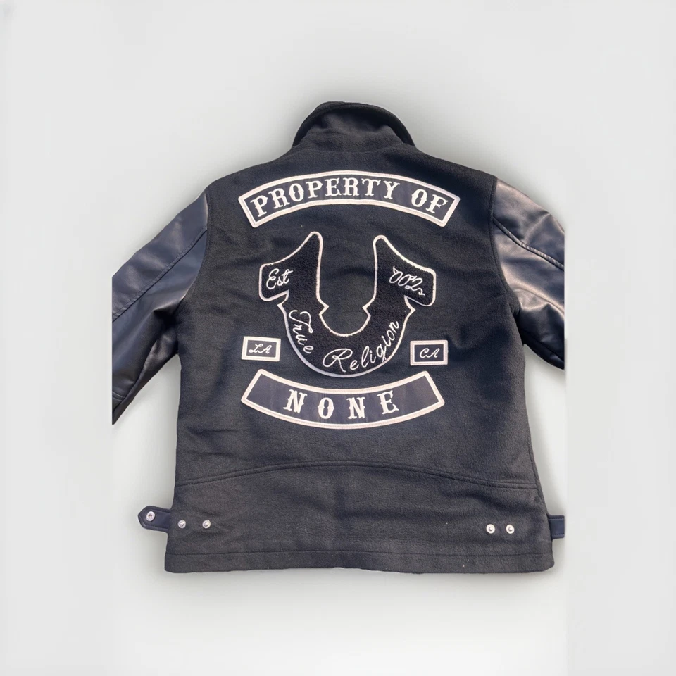 Chaqueta de cuero negra True Religion para hombre talla mediana Foto 3 de 3