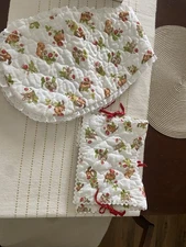 Beautiful Hand Sewn Baby Burp Pad and Bib With Ric Rac Trim