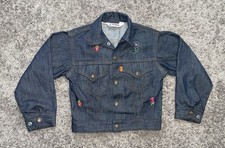 Vintage 70s Levi  s Orange Tab Embroidered Children  s Denim Trucker Jacket