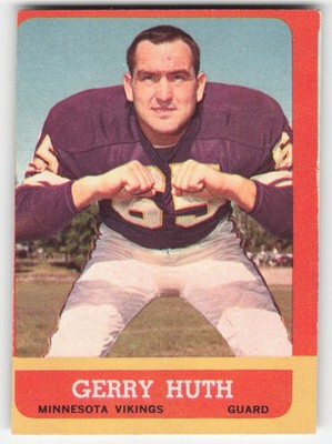 1963 Topps #104 Gerry Huth Rookie Minnesota Vikings Excellent 56461