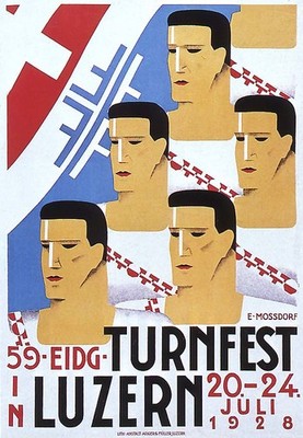   1928 Turnfest Luzern Art Deco Poster - 24x32 