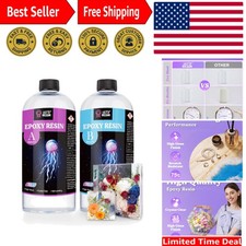 1/2 Gallon Casting Epoxy Resin,Bubble Free  Crystal Clear Epoxy Kit,2 Part R...
