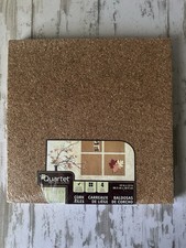 Quartet Cork Tiles Set of 4 12X12 Wall Bulletin Boards Natural Cork NEW