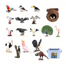 21 Pieces Bird Figurines with Storage Box Realistic Animal Figures Lifelike