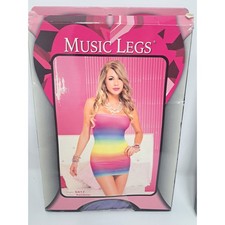 Music Legs 6417 Rainbow Strapless Opaque Mini Dress Bodycon Tube Top Clubwear