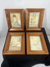 Bessie Pease Gutmann Print, Set Of 4 5”X7” Framed Print