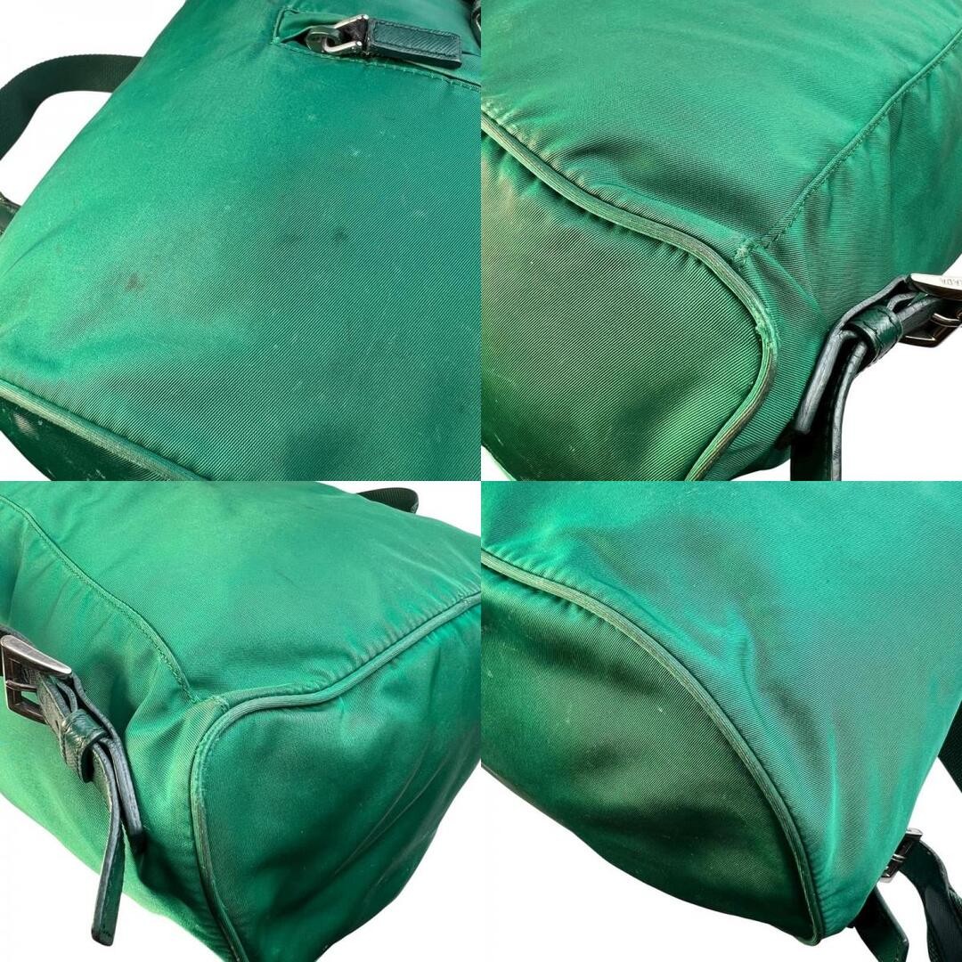 PRADA Triangular Logo Nylon Backpack and Green A-… - image 9