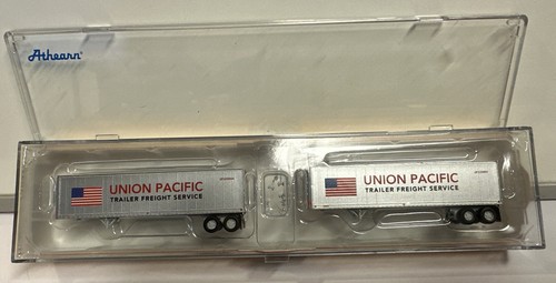 Remolques Athearn escala N Union Pacific 40' lado liso Z-Van paquete de 2 #14221 | Condition: New