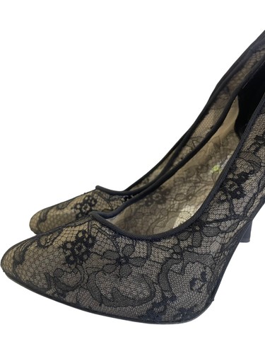 Dolce & Gabbana Black Lace Heels Women's Elegant Floral Pattern - EUR 39 - Picture 5 of 11